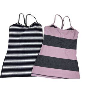Lululemon Power Y Women's Tank Top Lot of Two Blue Purple Size 6 Yoga Gym